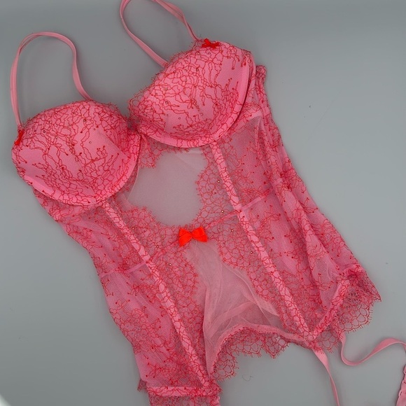 Victoria’s Secret chemise 36B Crystal Embellished Pink - Picture 2 of 11